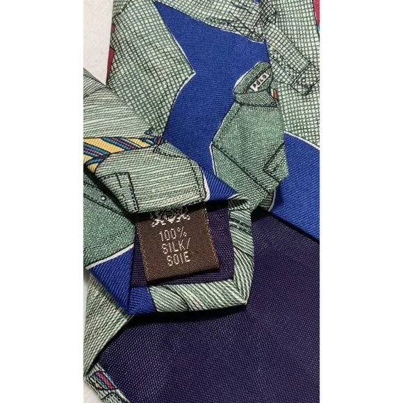 POLO RALPH LAUREN Blue Tie Shirt Silk Tie CANADA 58"/ 4" GC - Picture 5 of 5